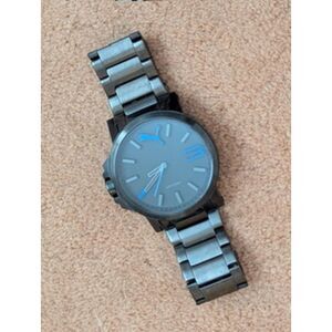 PUMA Unisex PU103461010 Ultrasize Metal Black Blue Analog Display Watch